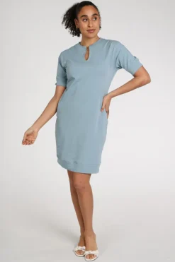 Moscow sister 50-06 Jurk korte mouw Vergrijsd blauw
