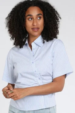 Neo Noir 169490 Blouse korte mouw Licht blauw