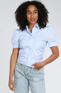 Neo Noir 169738 Blouse korte mouw Licht blauw