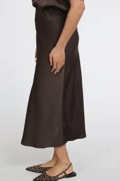 Neo Noir Bovary skirt Rok wijd lang Donker bruin
