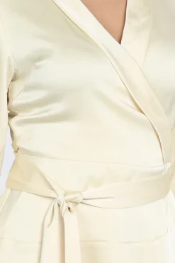 Neo Noir Colbie Heavy dress Jurk lange mouw Licht geel