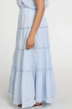 Neo Noir Felicia S Voile skirt Rok wijd lang Licht blauw