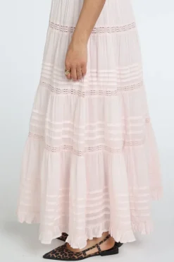 Neo Noir Felicia S Voile skirt Rok wijd lang Roze