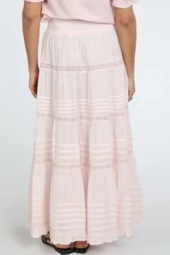 Neo Noir Felicia S Voile skirt Rok wijd lang Roze