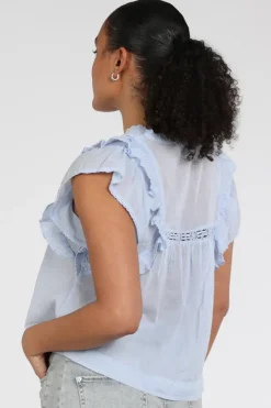 Neo Noir Jayla S Voile top Top Licht blauw