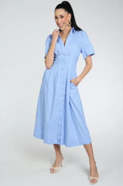 Neo Noir 167585 Jurk korte mouw Licht blauw