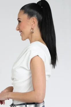 Neo Noir Mabelle drapy top Top Off white