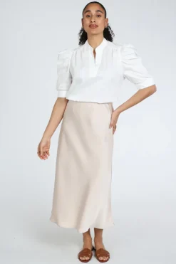 Neo Noir Roella Poplin blouse Blouse korte mouw Wit