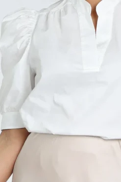 Neo Noir Roella Poplin blouse Blouse korte mouw Wit