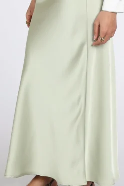 Neo Noir Vicky Heavy Sateen skirt Rok wijd lang Mint