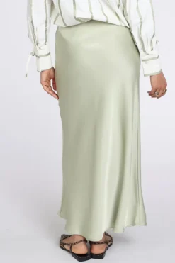 Neo Noir Vicky Heavy Sateen skirt Rok wijd lang Mint