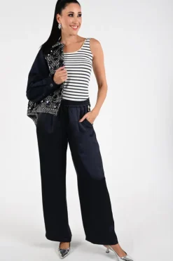 Nukus Juba stripe Top Marine