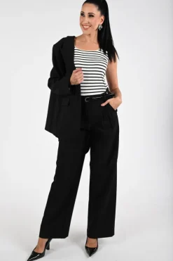 Nukus Juba stripe Top Zwart