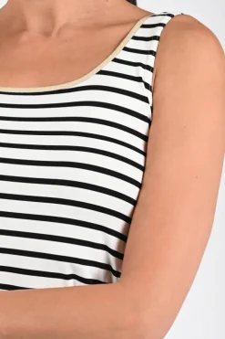 Nukus Juba stripe Top Zwart