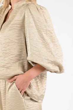 Nukus NKS02140 Blouse korte mouw Beige