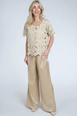 Nukus NKS01181 Blouse korte mouw Camel