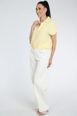 Nukus NKS01188 Blouse korte mouw Geel