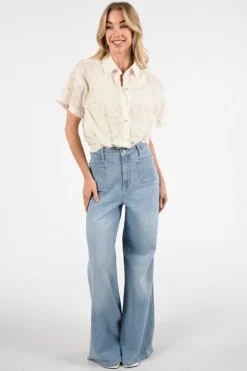 Nukus NKS02199 Blouse korte mouw Off white