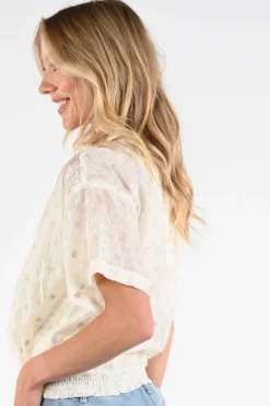 Nukus NKS02199 Blouse korte mouw Off white