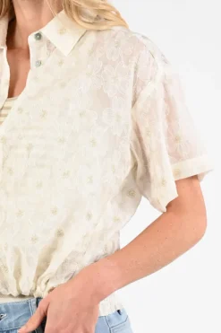 Nukus NKS02199 Blouse korte mouw Off white