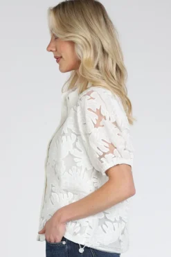 Nukus NKS02137 Blouse korte mouw Off white