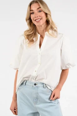 Nukus NKS02214 Blouse korte mouw Off white