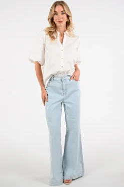 Nukus NKS02214 Blouse korte mouw Off white