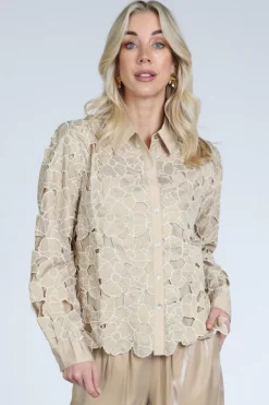 Nukus NKS02228 Blouse lange mouw Camel