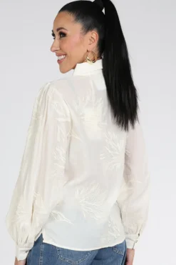 Nukus NKS02203 Blouse lange mouw Ecru