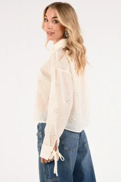 Nukus NKS02200 Blouse lange mouw Ecru