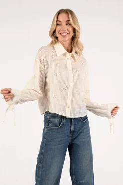 Nukus NKS02200 Blouse lange mouw Ecru