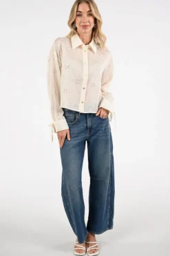 Nukus NKS02200 Blouse lange mouw Ecru