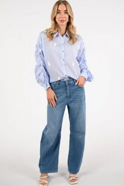 Nukus NKS02101 Blouse lange mouw Licht blauw