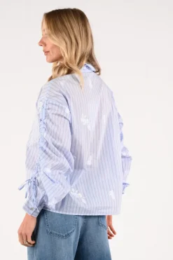 Nukus NKS02101 Blouse lange mouw Licht blauw
