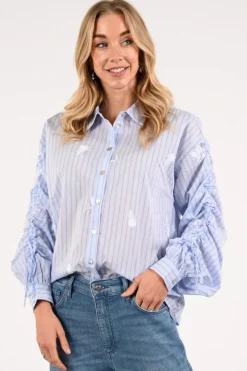 Nukus NKS02101 Blouse lange mouw Licht blauw