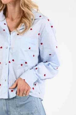 Nukus NKS02102 Blouse lange mouw Licht blauw
