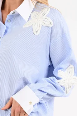Nukus NKS02218 Blouse lange mouw Licht blauw