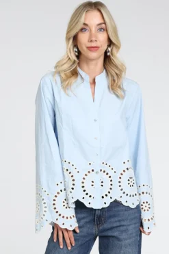 Nukus NKS02187 Blouse lange mouw Licht blauw