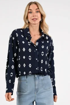 Nukus NKS02141 Blouse lange mouw Marine