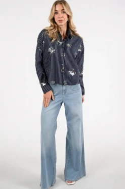 Nukus NKS02151 Blouse lange mouw Marine
