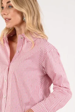 Nukus NKS02104 Blouse lange mouw Rood