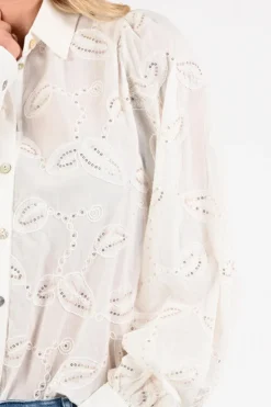 Nukus NKS02103 Blouse lange mouw Wit