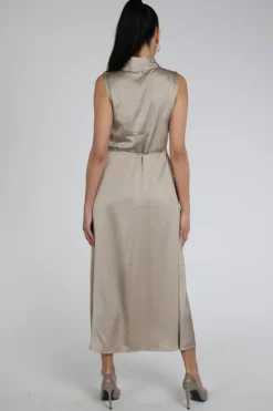Nukus NKS14018 Jurk lange mouw Taupe
