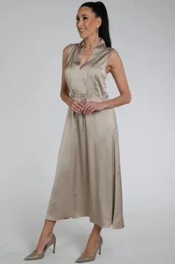 Nukus NKS14018 Jurk lange mouw Taupe