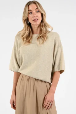 Nukus NKS03057 Pull korte mouw Zand