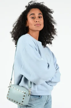 Ornella leder tas Tas Vergrijsd blauw