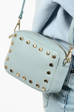 Ornella leder tas Tas Vergrijsd blauw