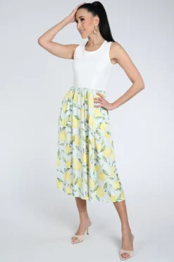 Oui 0098391 Jurk mouwloos Geel