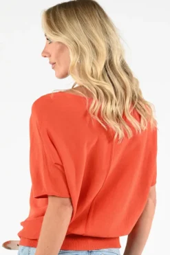 Oui 97242 Pull korte mouw Koraal
