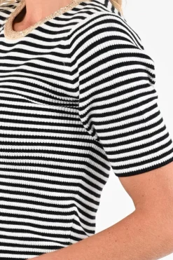 Oui 96490 Pull korte mouw Marine